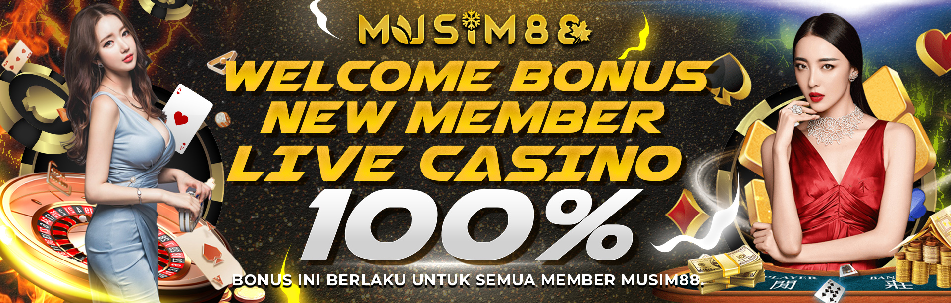 WELCOME BONUS LIVE CASINO 100%	